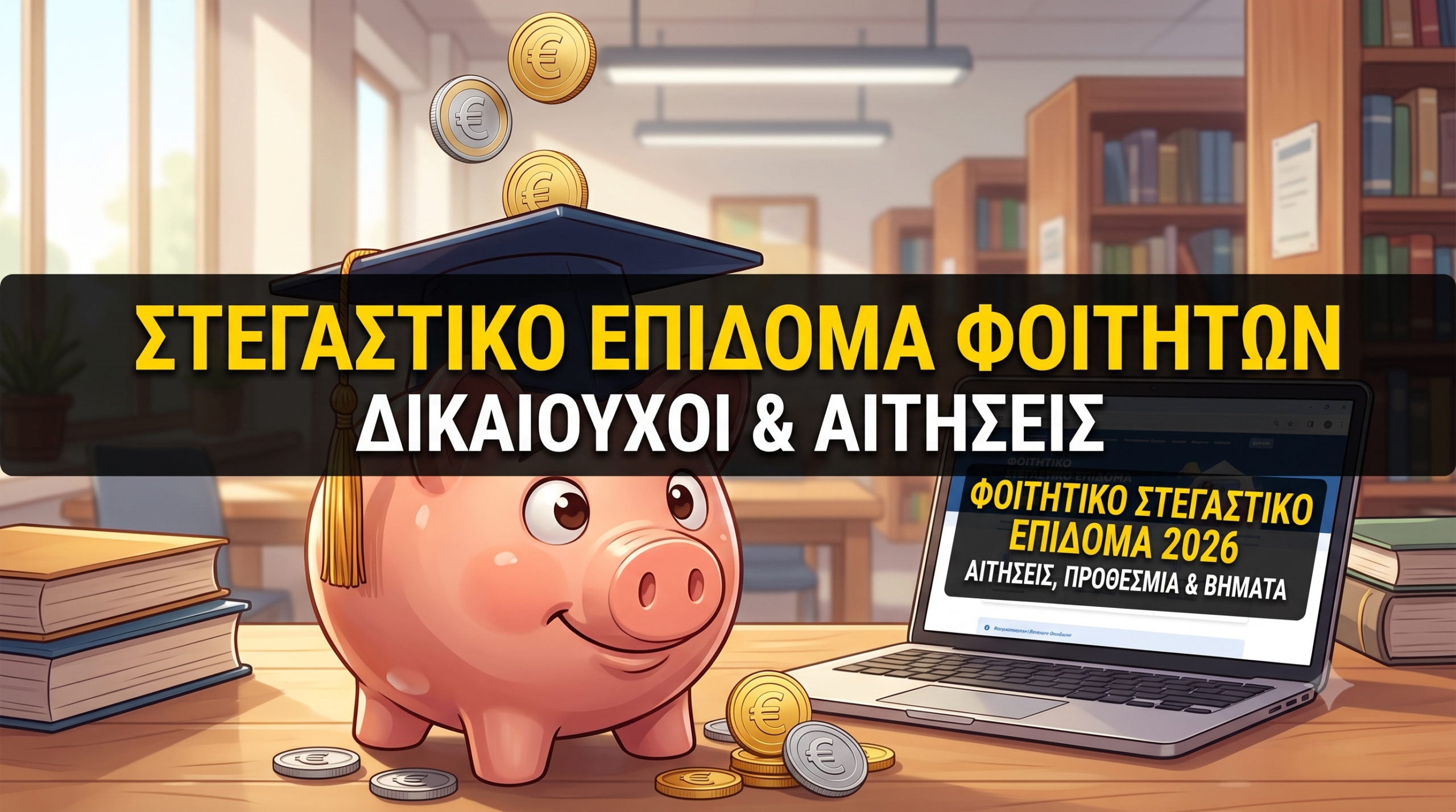 Φοιτητικό Στεγαστικό Επίδομα 2026: Αίτηση, Προθεσμία και Βήματα. Το ποσό δεν είναι οριζόντιο. Εξαρτάται από την πόλη και την συγκατοίκηση.