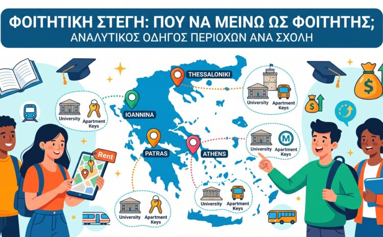  Φοιτητική Στέγη 2026: Περιοχές, Τιμές Ενοικίων & Συγκοινωνίες